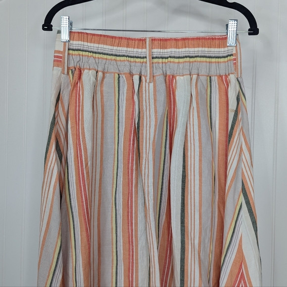 A NEW DAY Linen Blend Striped Midi Skirt Sz M - Picture 6 of 9